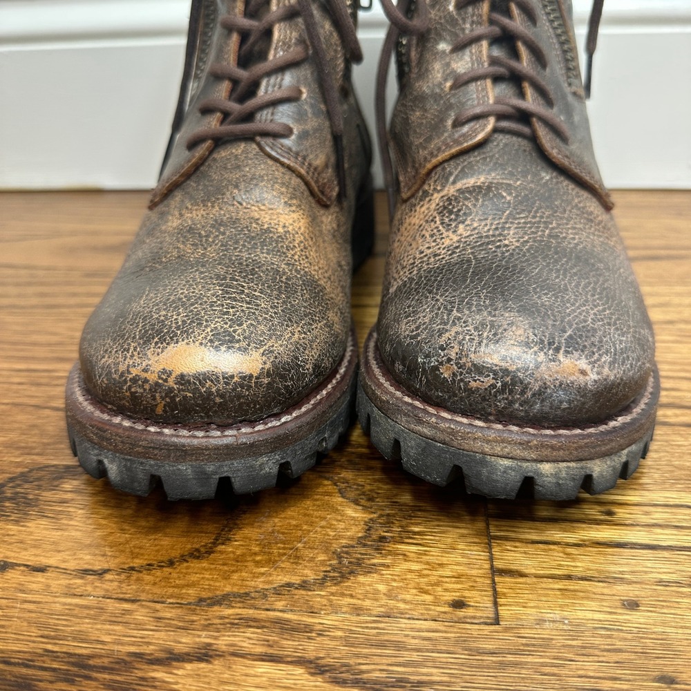 Bed Stu Tactic Trek Women's Combat Boots Brown Distressed Leather Vibram Size 8 - Picture 11 of 11